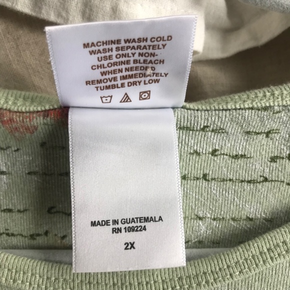 Pleasant Shade Tee Top 2x Birds Barns Leaves 3/4 Sleeve Cotton Bedazzled Bling - Picture 8 of 8